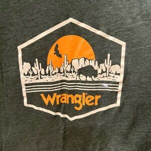 Wrangler Desert Scene Tee in Gray and Orange